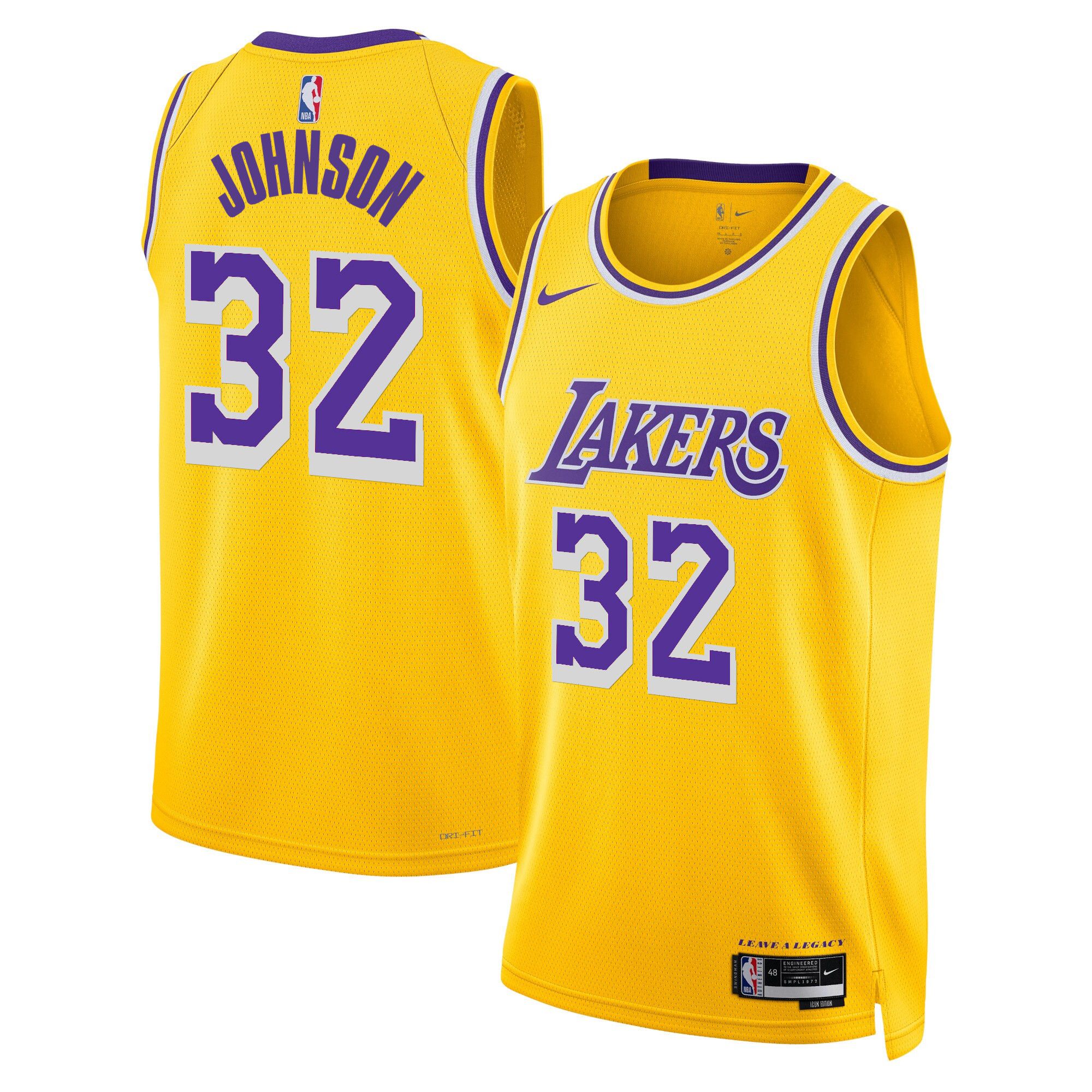 Men Los Angeles Lakers #32 Johnson Yellow 2025 Nike Swingman NBA Jersey